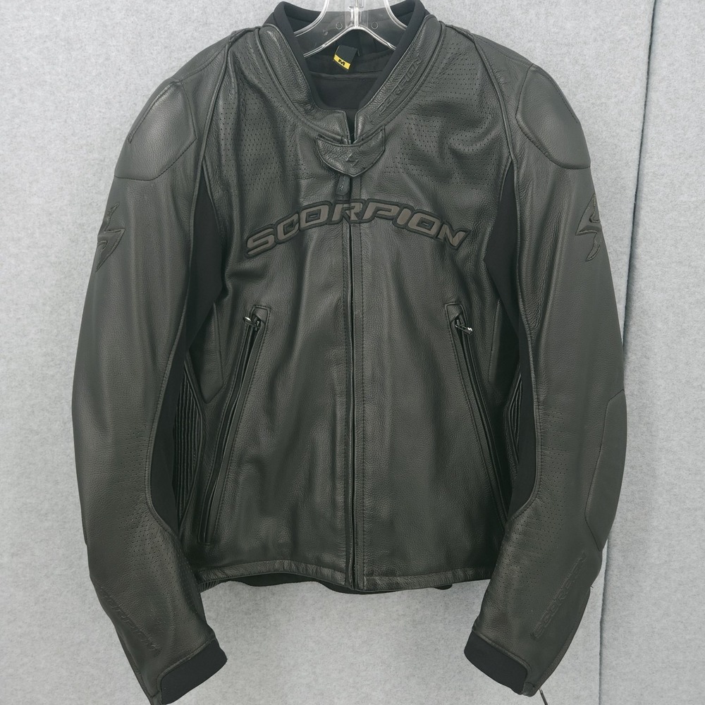 Scorpion Exo Clutch Motorcycle Leather Jacket Skeletal Protection Armor Mens M